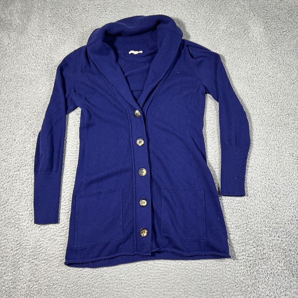Eileen Fisher Cardigan Sweater Womens M Organic Cotton Cashmere Minimalist Shawl